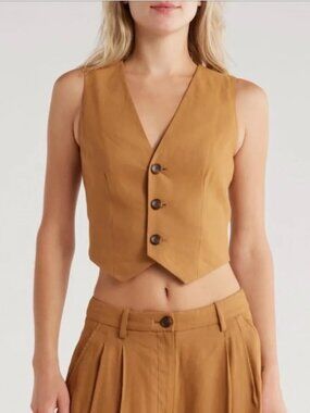 ALC. Maxwell Linen Blend Vest Copper